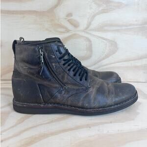 John Varvatos -Barrett Distressed -Combat Boots -Brown -Men's - 10.5M -F1911P3B
